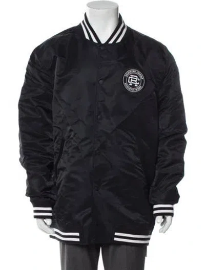 Pre-owned Reigning Champ Graphic Print Bomber Jacket In Black