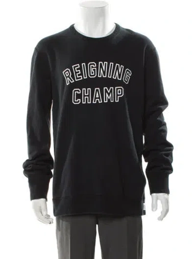 Pre-owned Reigning Champ Graphic Print Scoop Neck Sweatshirt In Gray