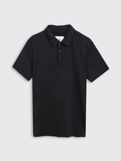 Reigning Champ Knit Solotex Mesh Polo In Black