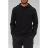 Reigning Champ Lightweight Cotton Blend Waffle Hoodie In Black