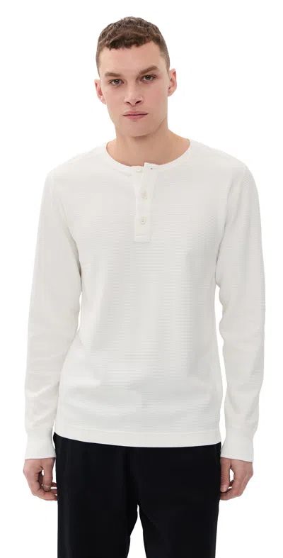 Reigning Champ Lightweight Waffle Standard Henley Championship White
