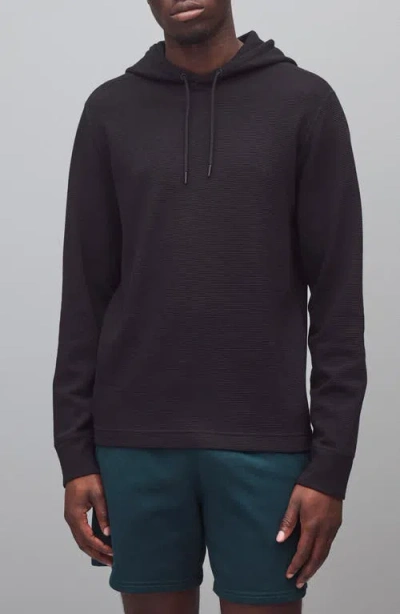 Reigning Champ Lightweight Waffle Stitch Hoodie In Black