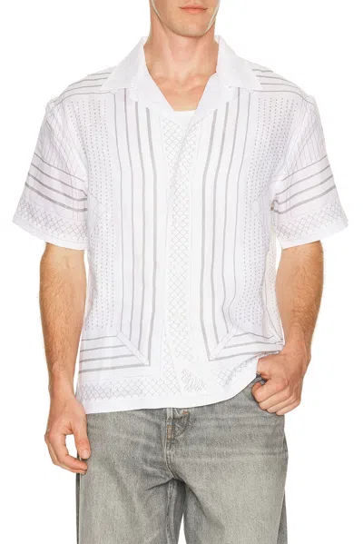 Reigning Champ Linen Arena Standard Camp Shirt In White