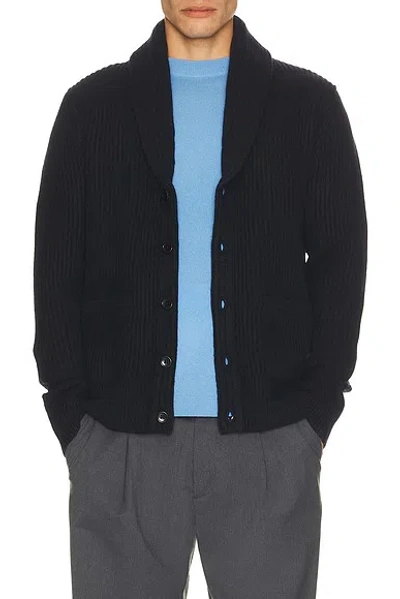 Reigning Champ Merino Kenny Shawl Cardigan In Black