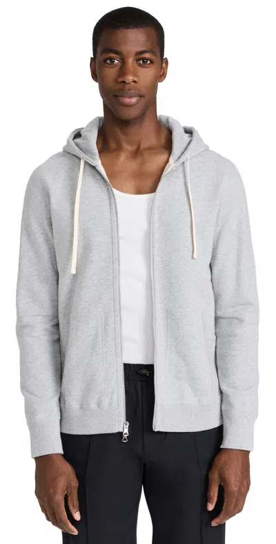 Reigning Champ Mid-weight Terry Full Zip Hoodie In Heather Grey