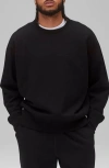 Reigning Champ Midweight Cotton French Terry Crewneck Sweatshirt In Black