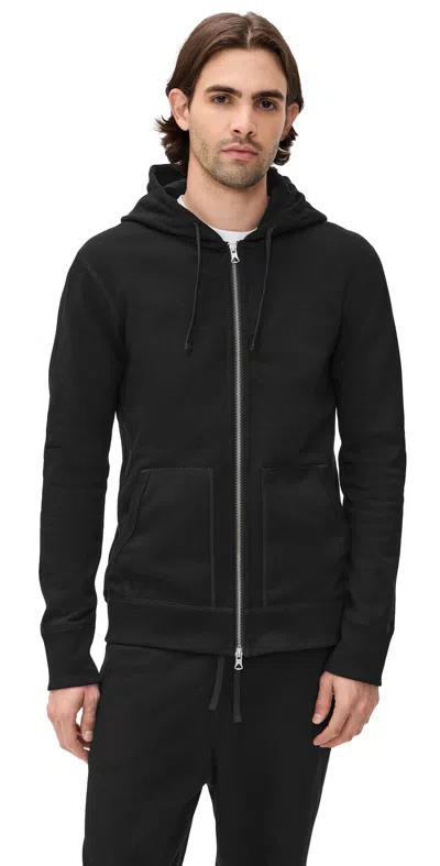 Reigning Champ Midweight Slim Zip Hoodie Black