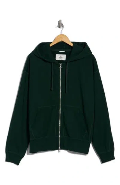 Reigning Champ Midweight Terry Relaxed Zip Hoodie In Green
