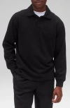 Reigning Champ Midweight Terry Rugby Shirt In Black