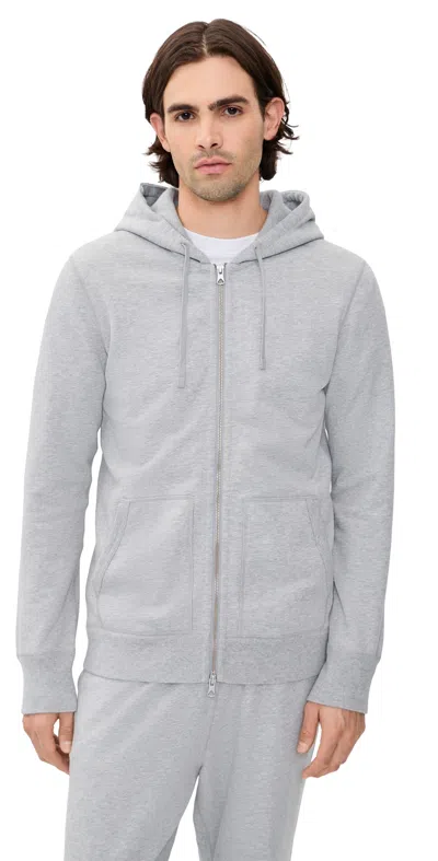 Reigning Champ Midweight Terry Slim Zip Hoodie Hgrey In Gray
