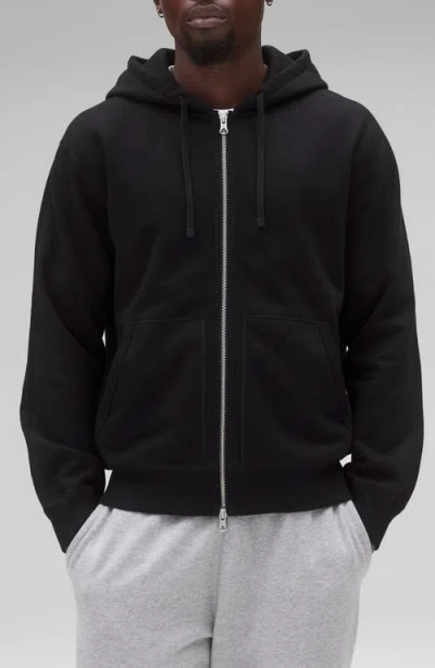 Reigning Champ Midweight Terry Standard Full Zip Hoodie In Black