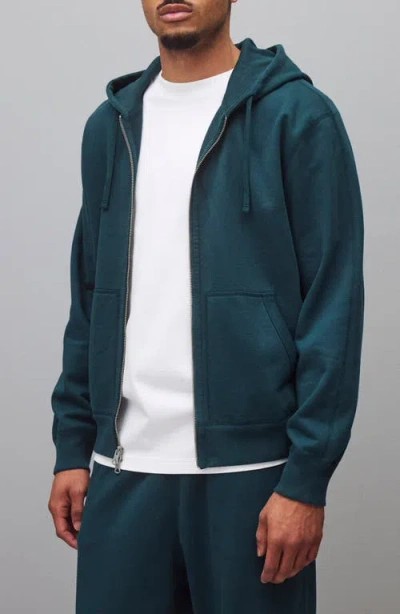 Reigning Champ Midweight Terry Standard Full Zip Hoodie In Green