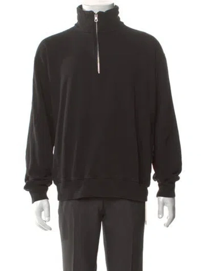 Pre-owned Reigning Champ Mock Neck Long Sleeve Sweatshirt In Blue
