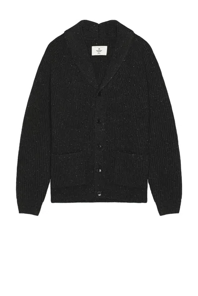 Reigning Champ Nep Merino Kenny Shawl Cardigan In Black