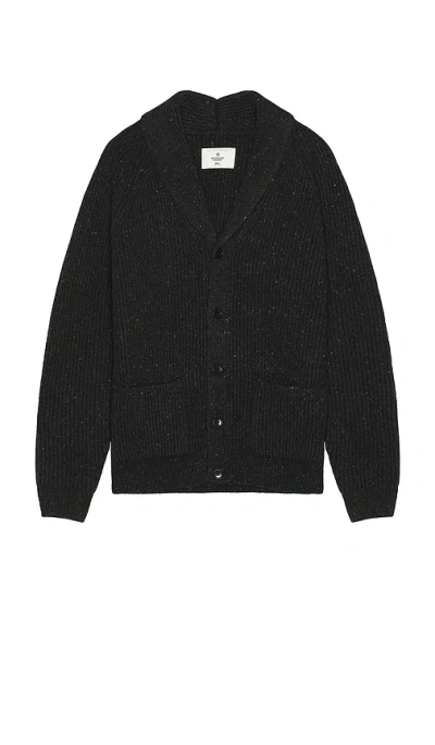 Reigning Champ Nep Merino Kenny Shawl Cardigan In Black