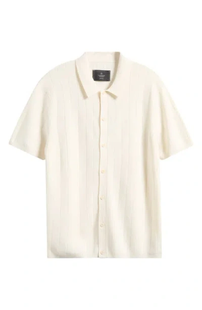 Reigning Champ Piazza Rib Cotton & Linen Full Button Cardigan In Neutral