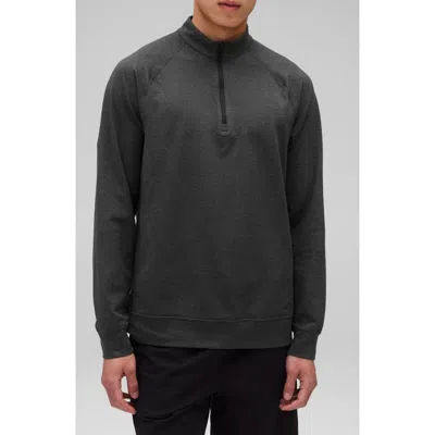 Reigning Champ Recovery Brushed Jersey Quarter Zip Pullover In Black