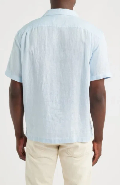 Reigning Champ Retreat Relaxed Linen Camp Shirt In Blue