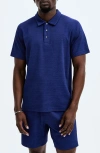 Reigning Champ Solotex® Mesh Tiebreak Polo In Admiral Blue