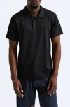 Reigning Champ Solotex Mesh Tiebreak Polo In Black