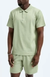 Reigning Champ Solotex® Mesh Tiebreak Polo In Mineral Green