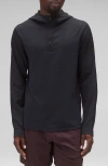 Reigning Champ Solotex® Mesh Tiebreak Performance Quarter Zip Hoodie In Black