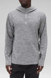 Reigning Champ Solotex® Mesh Tiebreak Performance Quarter Zip Hoodie In Gray