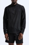 Reigning Champ Solotex® Mesh Tiebreak Quarter Zip Top In Black