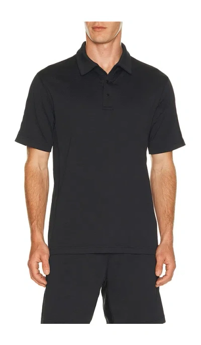 Reigning Champ Solotex Mesh Tiebreak Standard Polo In Black