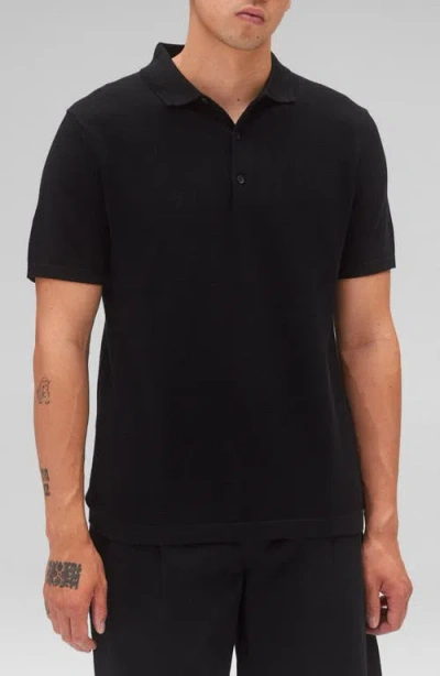 Reigning Champ Black Supima Pique Ace Polo