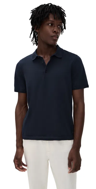 Reigning Champ Supima Knit Riviera Polo Navy In Blue