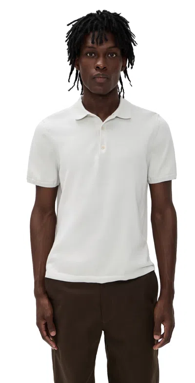 Reigning Champ Supima Knit Riviera Polo Oyster In White