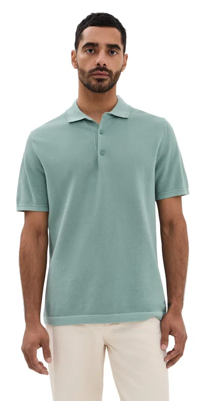 Reigning Champ Green Supima Pique Ace Polo In Sage