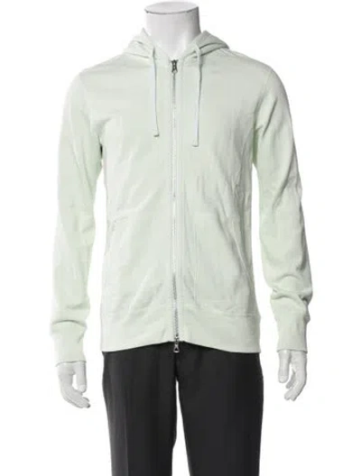 Pre-owned Reigning Champ V-neck Long Sleeve Hoodie In Green