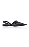 Reike Nen Bow-detail Slingback Mesh Flats In Black