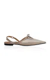 Reike Nen Bow-detail Slingback Mesh Flats In Neutral