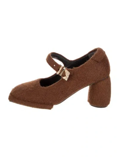 Pre-owned Reike Nen Faux Fur Pumps In Brown