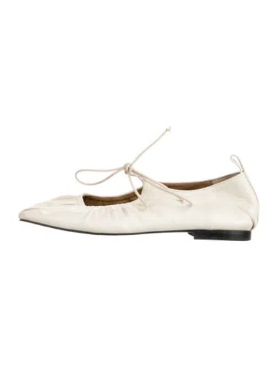 Pre-owned Reike Nen Leather Ballet Flats In Neutrals