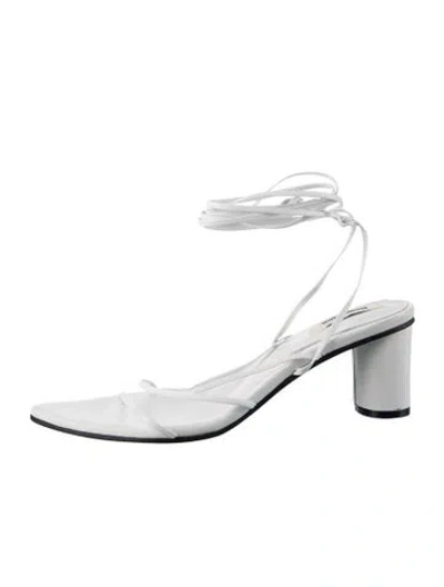 Pre-owned Reike Nen Leather Flats In White