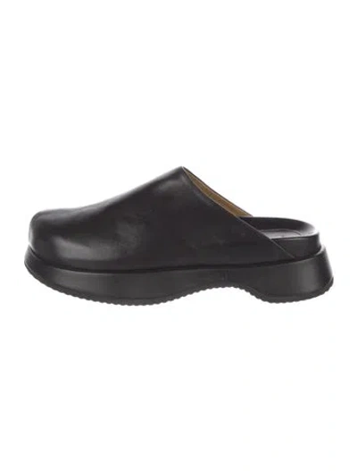 Pre-owned Reike Nen Leather Mules In Black