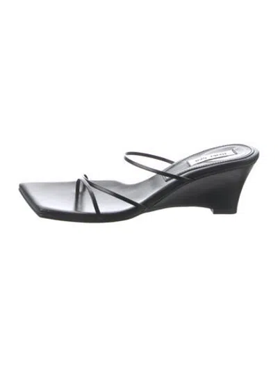 Pre-owned Reike Nen Leather Mules In Black
