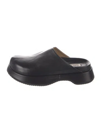 Pre-owned Reike Nen Leather Mules In Blue