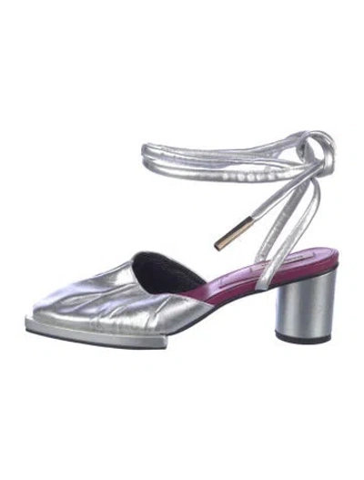 Pre-owned Reike Nen Leather Pumps In Silver