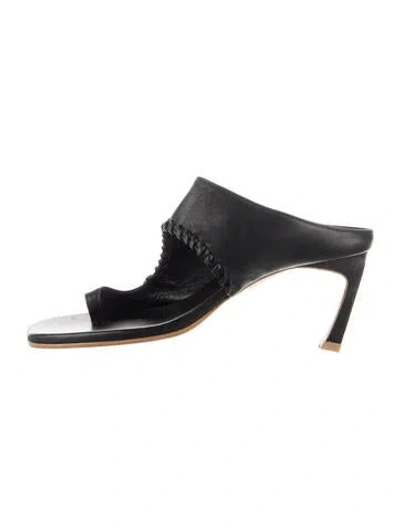 Pre-owned Reike Nen Leather Sandals In Black