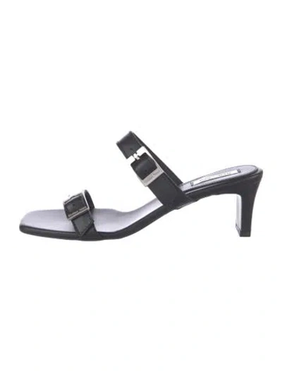 Pre-owned Reike Nen Leather Sandals In Black