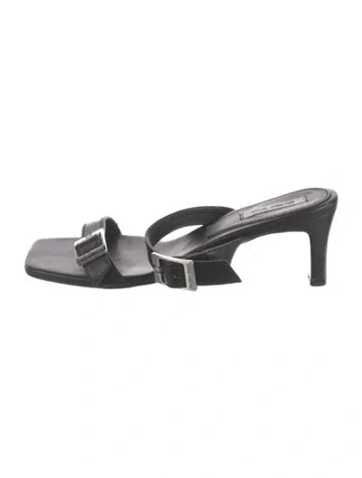 Pre-owned Reike Nen Leather Sandals In Black