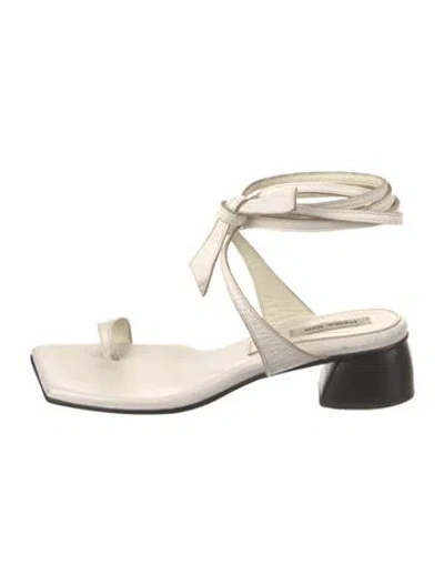 Pre-owned Reike Nen Leather Sandals In Black/white