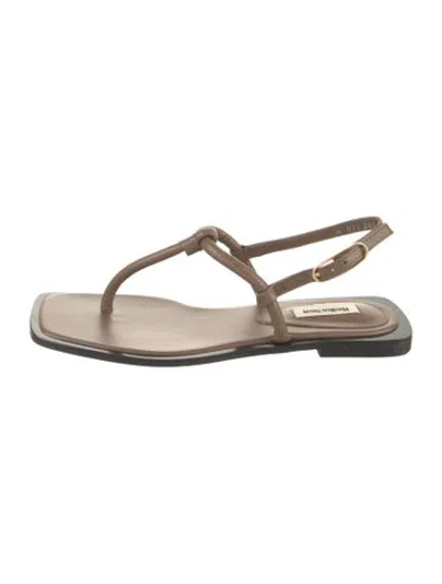 Pre-owned Reike Nen Leather Sandals In Brown
