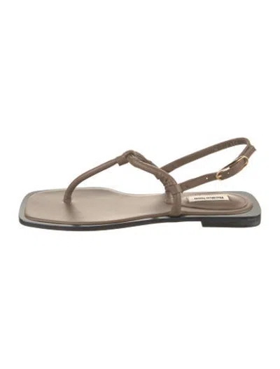 Pre-owned Reike Nen Leather Sandals In Brown
