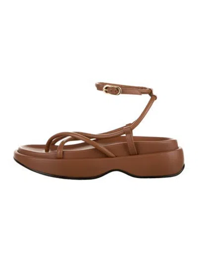 Pre-owned Reike Nen Leather Sandals In Brown